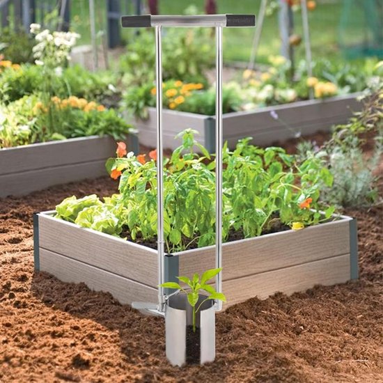 Bloembollenplanter - Tuinplanter Zaailing - Planten Bollen - Lange steel - 12 cm diameter - Roestvrij staal — afbeelding 2