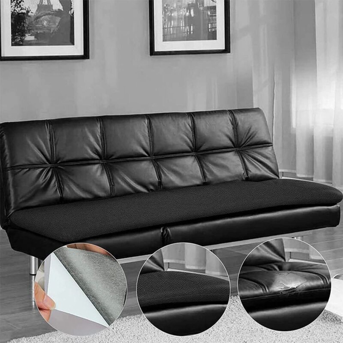 Lijmrol geschikt voor synthetisch leer 50 x 120 cm – geschikt voor het repareren van banken, autostoelen en handtassen – Sterke en duurzame lijm – Leer 50 x
