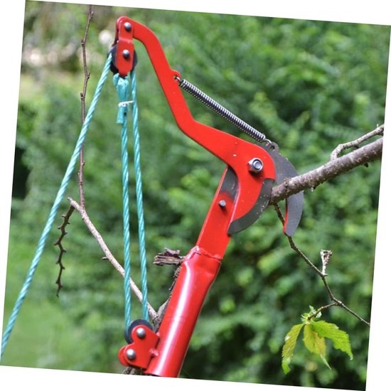 Tuinschaar Telescopisch - Takkenknipper Snoeier - Bomen Snoeien - Uitschuifbare Paal - 75 cm - Rood — afbeelding 4
