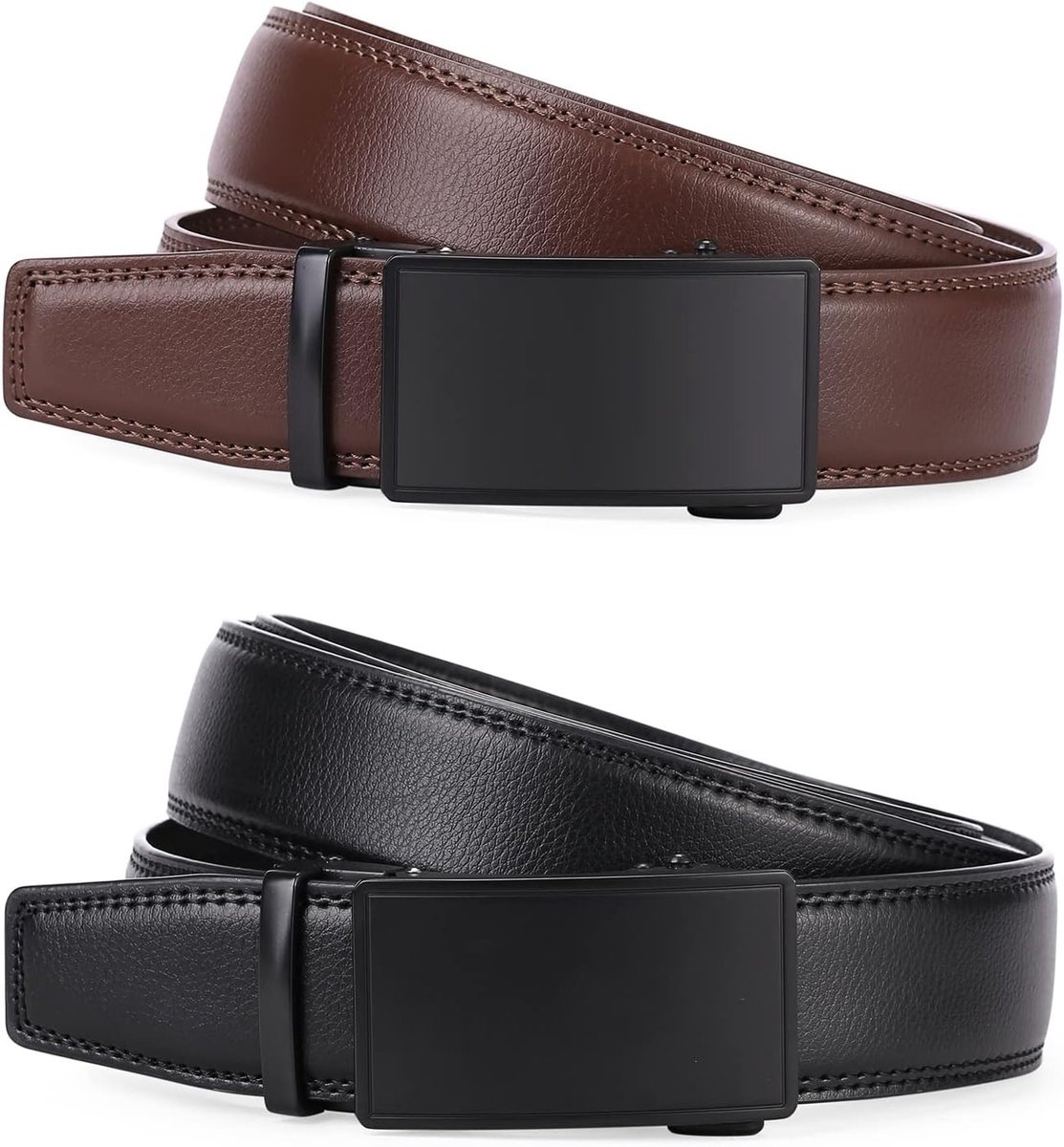 Heren Leren Riem met Automatische Sluiting en Verstelbare Breedte van 33/35 mm in Cadeauverpakking