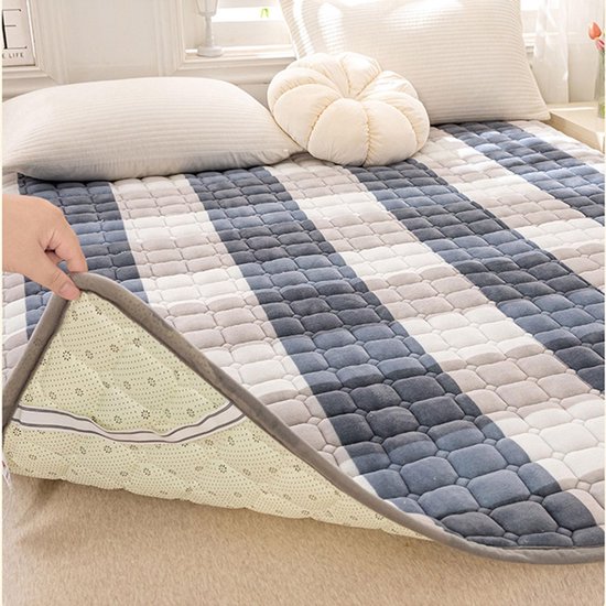 Vouwmatras futon vloermat - Zachte slaapmat - Comfortabel slapen - Orthopedische ondersteuning - 180x200 cm - Grijs — afbeelding 2