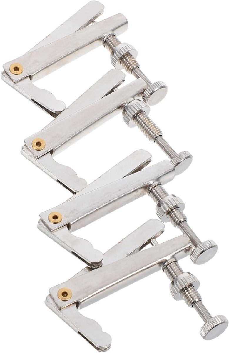 Cello Fijnafstemmers - Precisie Stemmers - Muziek Maken - Haak Ontwerp - 4 stuks - Zilver