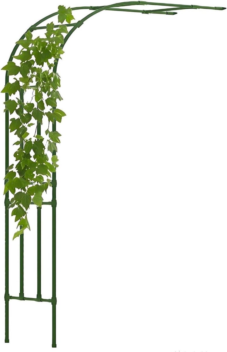 Metalen Rozenboog - Tuinboog Klimplanten - Tuin Decoratie - Versterkte Staalconstructie - 240 cm hoog - Groen