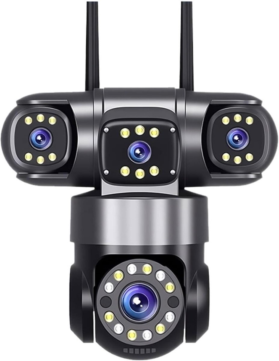 Beveiligingscamera - IP-camera CCTV - Woning Beveiligen - Vier Lenzen Slimme Tracking - 16x Zoom - Zwart