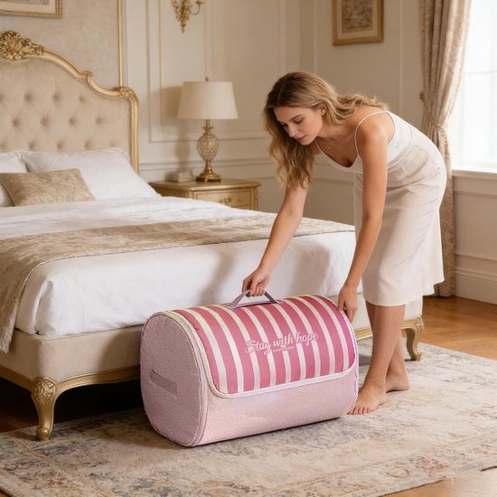Opberghoes Dekbed - Dekbedtas Opberger - Ruimte Besparen - Compressie Ontwerp - 55 x 45 cm - Roze — afbeelding 3