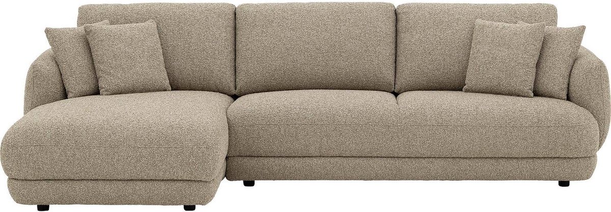 Goossens Premiere Hoekbank - Stof - Beige - 301 x 64 x 165 cm - Geen hoek