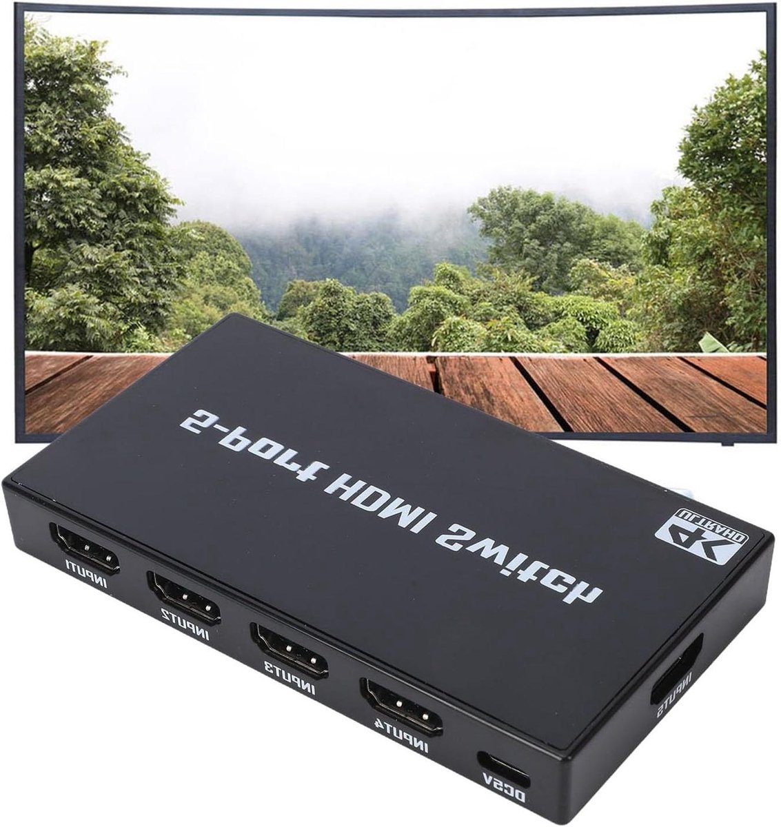 HDMI Switcher - HDMI Selector - Verbinden van Apparaten - 5 Ingangen - 4K 30Hz - Zwart