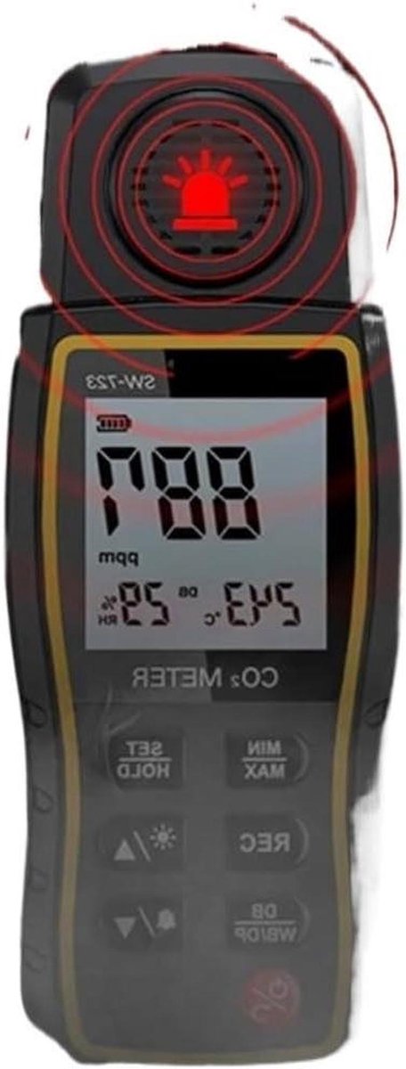 CO2 Monitor - Luchtkwaliteit Sensor - Omgeving Testen - Meetbereik 9999 PPM - 185x635x27mm - N.v.t.