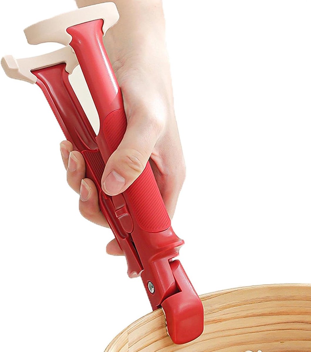 Pizza Brood Tang - Hittebestendige Tang - Magnetron Gebruik - 2-in-1 Kookgerei - 24.7 cm - Rood