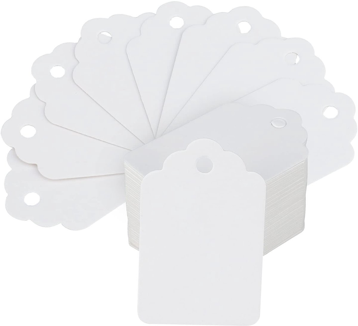 Dailygoody - Kleine prijsetiketten - prijskaartjes voor kleding - 1000 stuks - wit - hangetiketten voor sieraden - ideaal voor rommelmarkt - 3,2 x 5 c