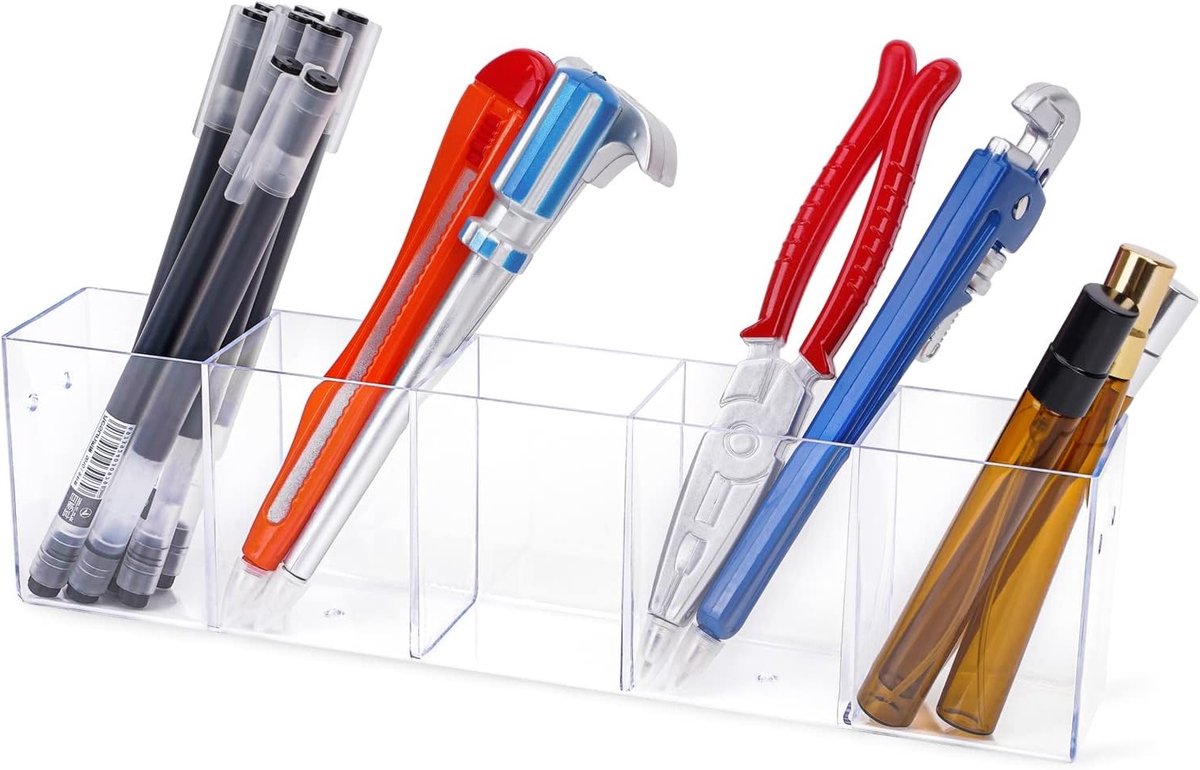 Transparante Acryl Pennenhouder voor Bureau - Organizer voor Kantoorbenodigdheden, Schrijfgerei en Potloden - Ideaal voor Desk Display en Opberging