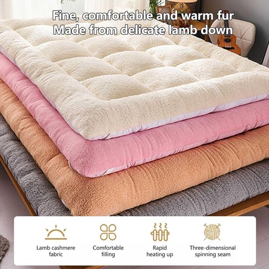 Vloermatras - Japanse futon - Comfortabel slapen - Dubbelzijdig ontwerp - 150 x 200 cm - Grijs — afbeelding 3