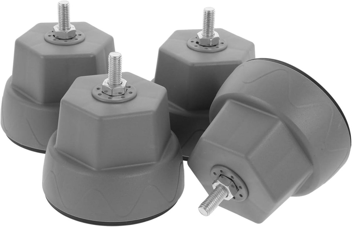 Wasmachine Voetjes - Stabilisator Pads - Trilling Dempen - Rek Ontwerp - 4 Stuks - Grijs