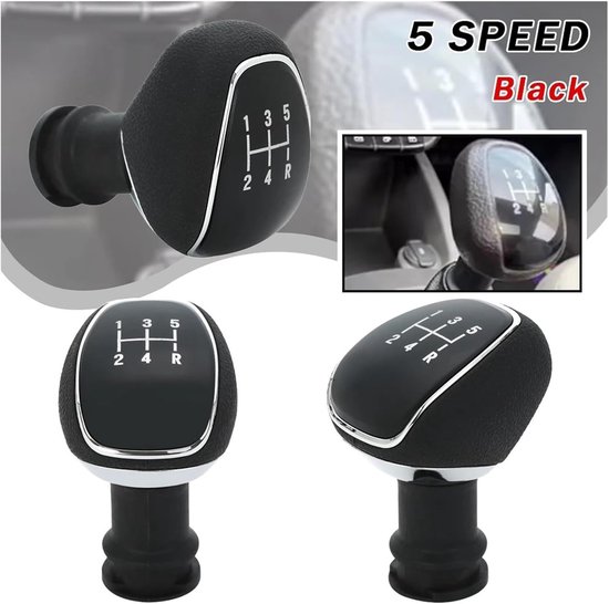 Versnellingspook Knop - Schakelhendel Handvat - Auto Interieur Upgrade - Ergonomisch Ontwerp - 5 Versnellingen - Zwart — afbeelding 2