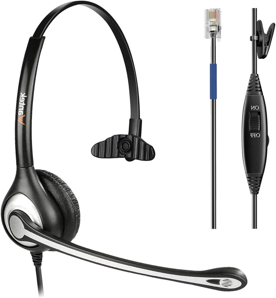 Telefoon Headset - Call Center - Gesprekken Voeren - Ruisonderdrukking Microfoon - Monaural - Zwart