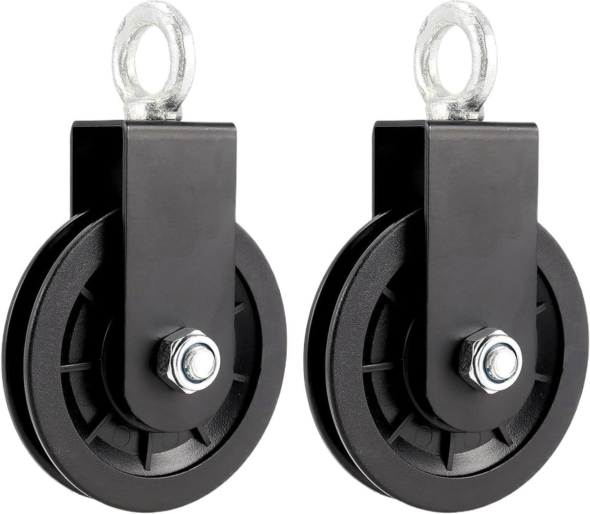 Fitness Katrol Systeem - Krachttraining Wiel - Thuis Sporten - Zelfborgend Mechanisme - 20.4 cm - Meerkleurig