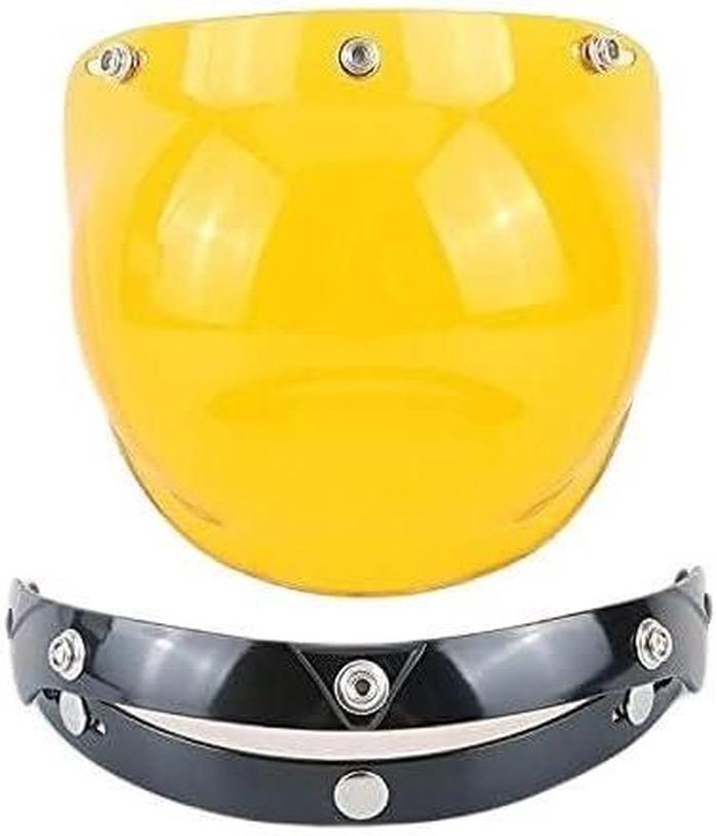 Motorfiets Helm Vizier - Bubble Shield Bril - Bescherming Tegen Wind - Drie Snap Bevestiging - 25 cm Lengte - Transparant