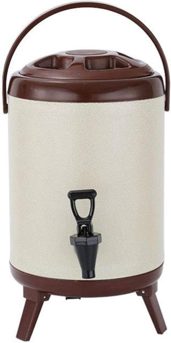 Warme Dranken Dispenser - Isolatievat Melkthee - Feestelijke Bijeenkomsten - Dubbellaags Isolatie - 12 Liter - Wit