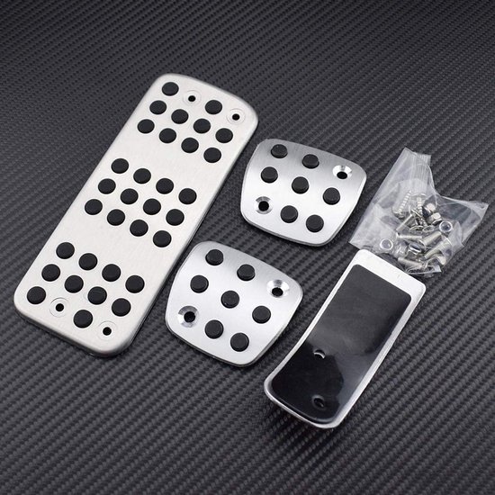 Auto Pedaal Covers - Antislip Pedaal - Verbeteren Rijervaring - Aluminiumlegering & Rubber - Set van 4 - Zilver — afbeelding 5