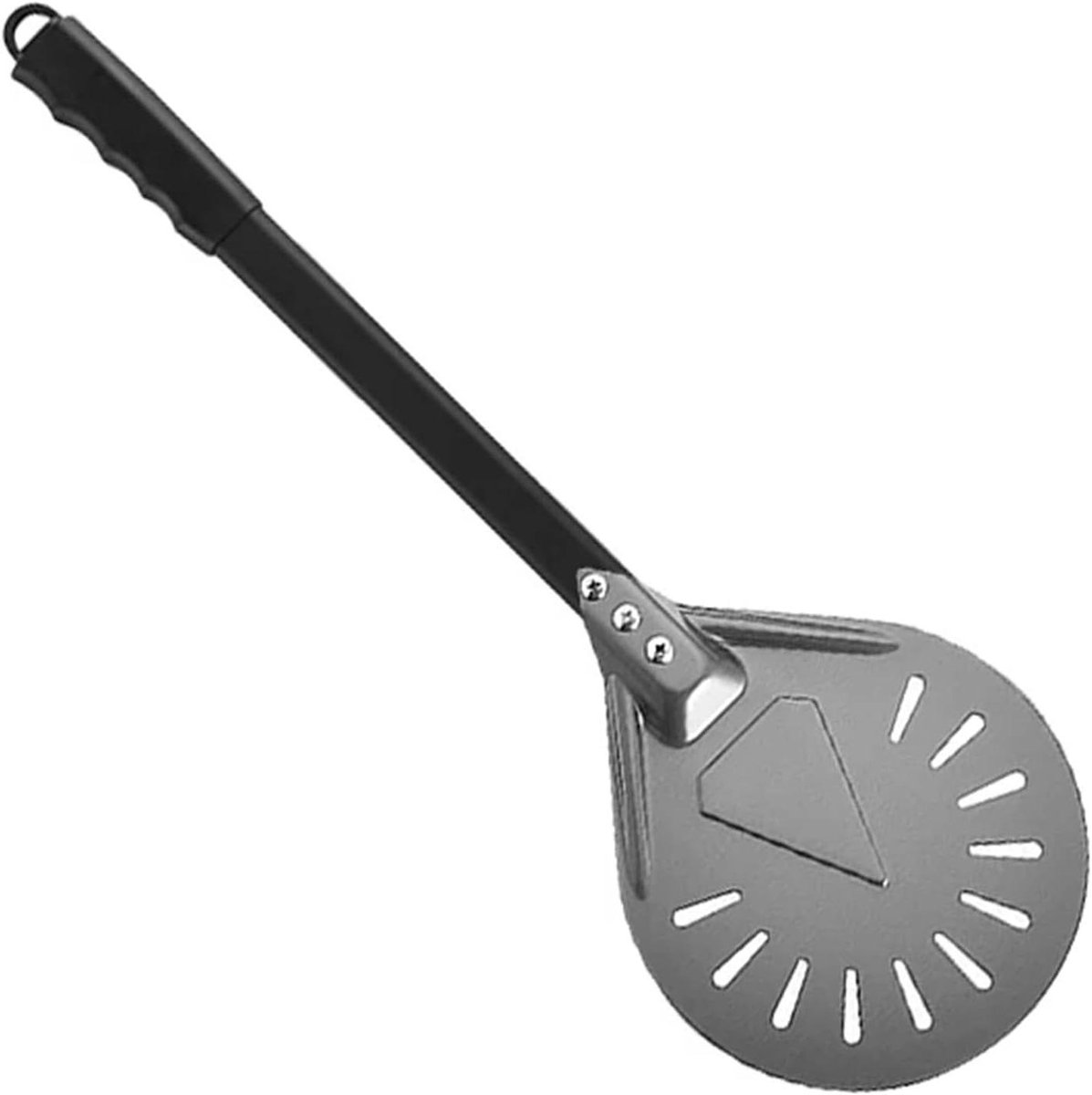 Pizzaschep Rond - Pizzaspade Aluminium - Pizza Bakken - Geperforeerd Ontwerp - 7 inch - Zwart