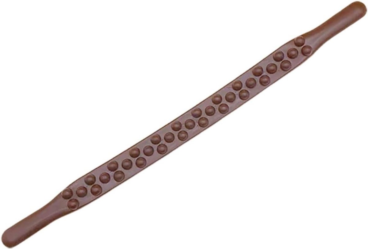 Massage Roller Stok - Houten Massagetool - Spierontspanning Verlichten - Ergonomisch Ontwerp - 52 cm Lengte - Koffie