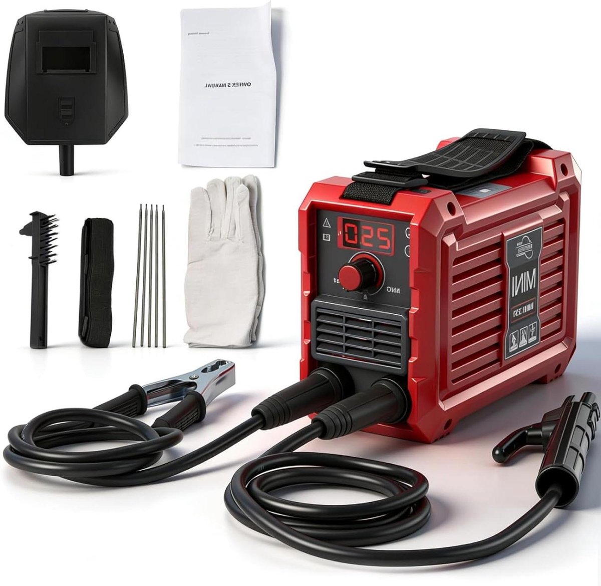 Elektroden lasapparaat - Mini inverter - Metaal verbinden - Digitaal display - 20-250 A - Grijs
