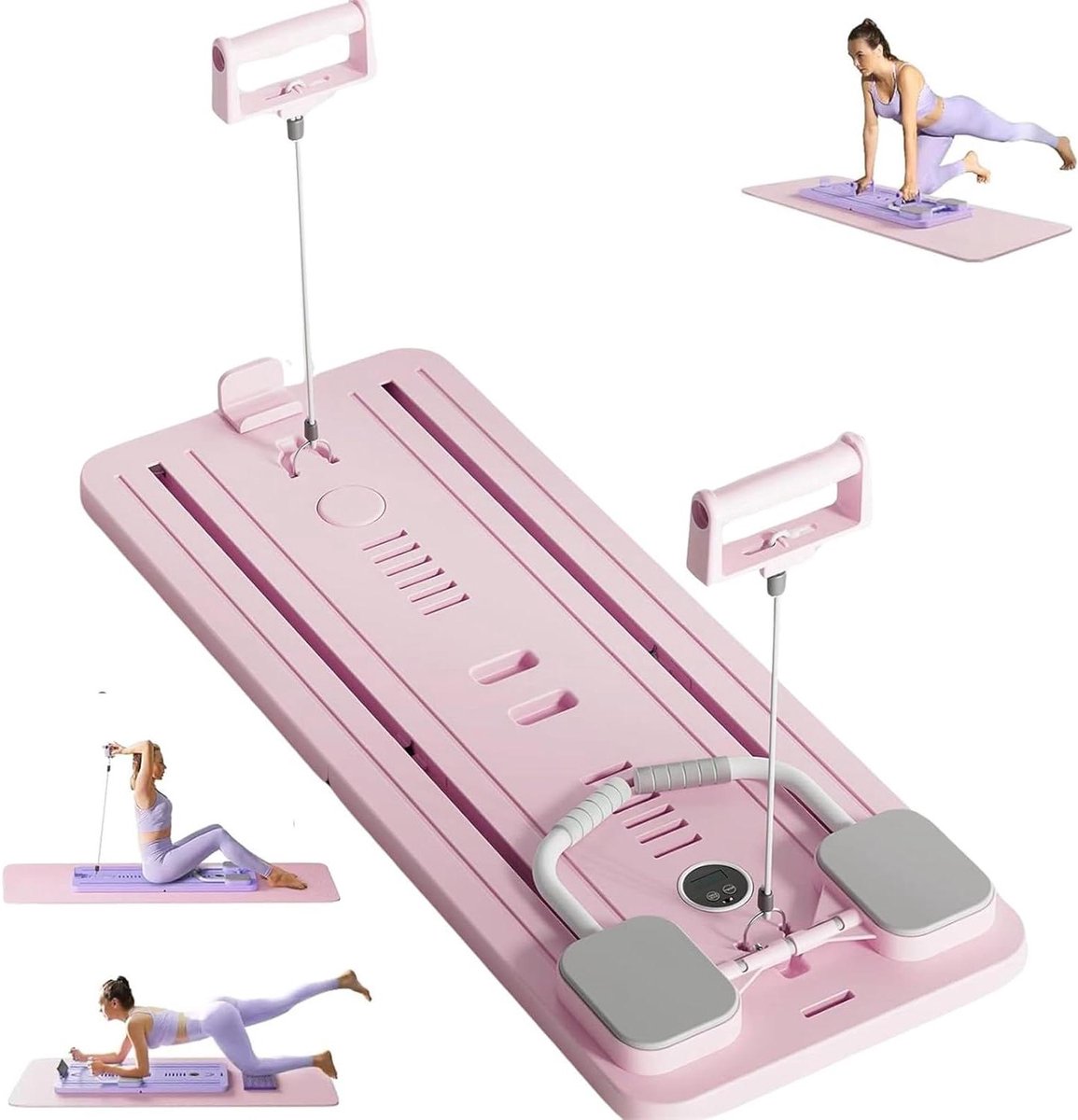 Pilates Trainingsbord - Core Trainer - Krachtige Core Training - Automatische Terugslag - 55 x 41.5 x 11.5 cm - Paars