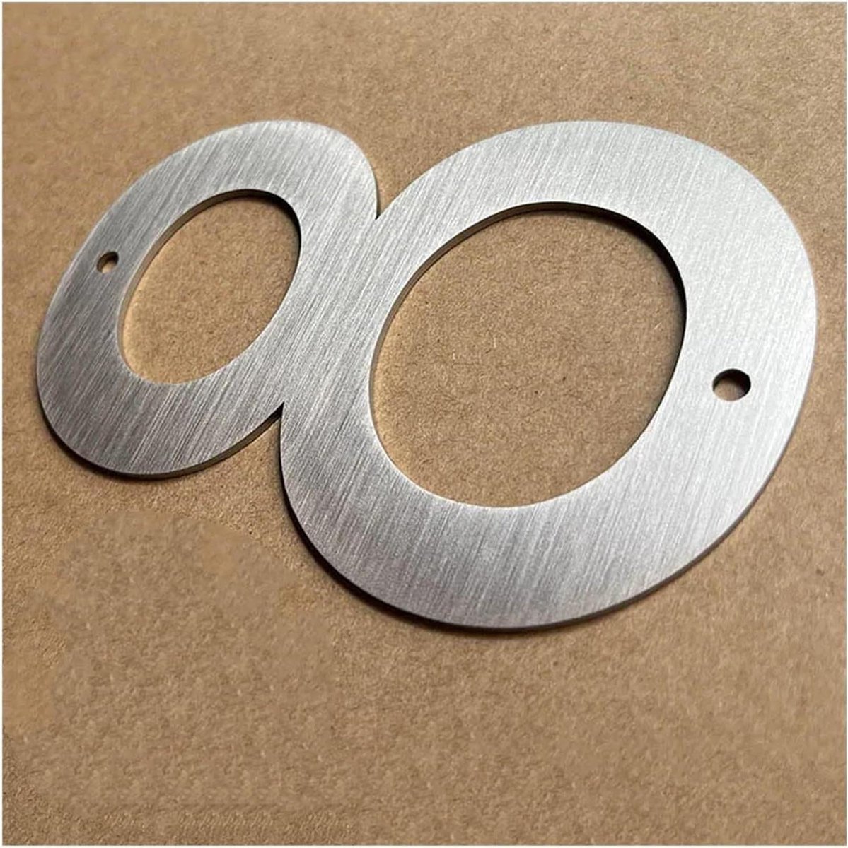 Huisnummer Plaquette - Deurnummer Metaal - Adres Aanduiding - Drijvend Effect - 127 mm - Zilver