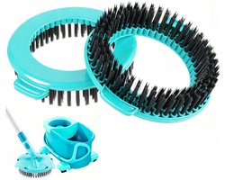 Vervangende Hoofd voor 2-Piece Spin Mop Scrubber - Ronde Schoonmaakborstel met Harde Haren (Ø 15.8 cm) voor Efficiënt Schoonmaken van Harde Vloeren in Keuken en Badkamer