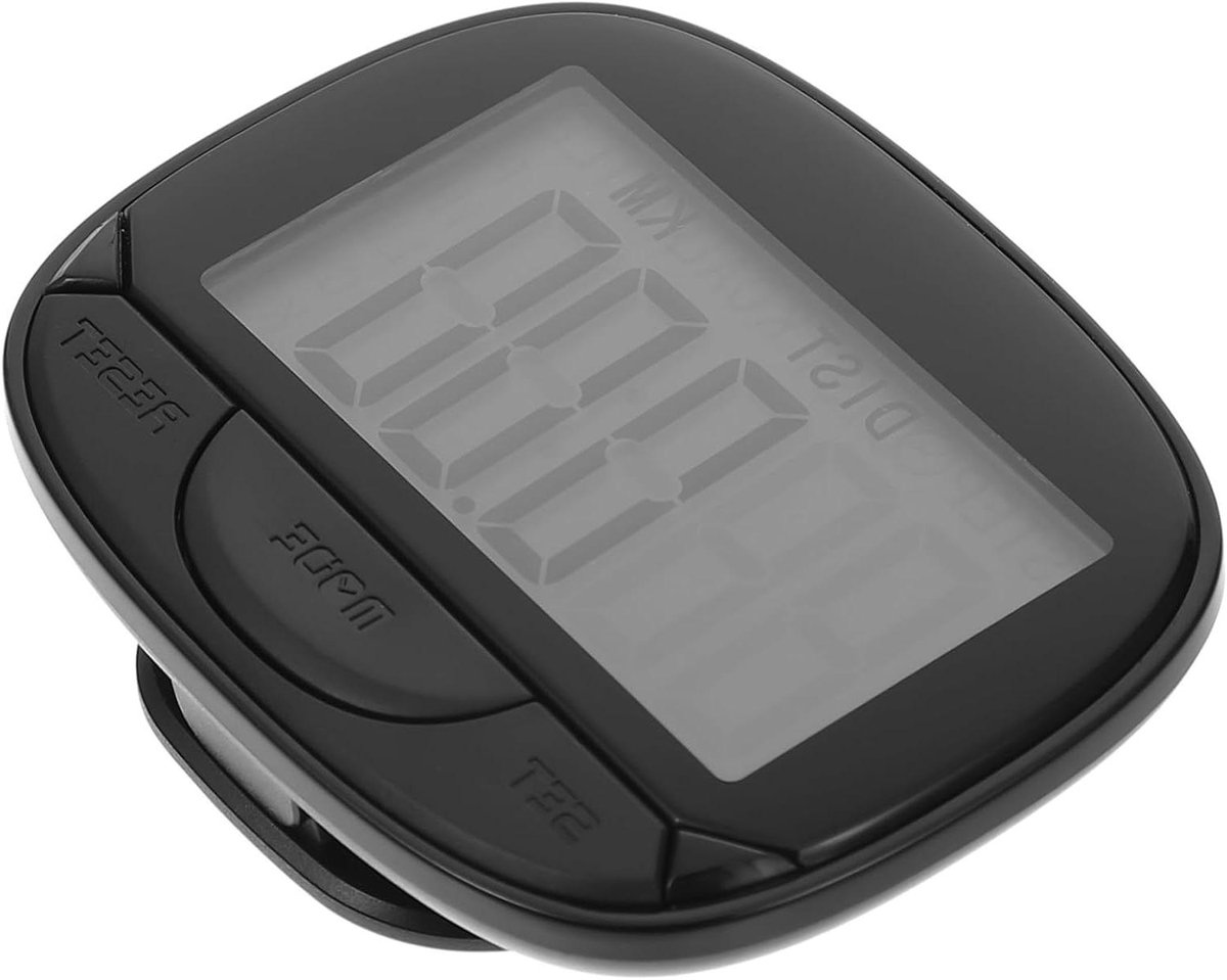 Draagbare Stappenteller - Pedometer Met Clip - Fitness Doelen Bijhouden - Zonder Smartphones En Apps - 6.5X5.2X2.2CM - Zwart