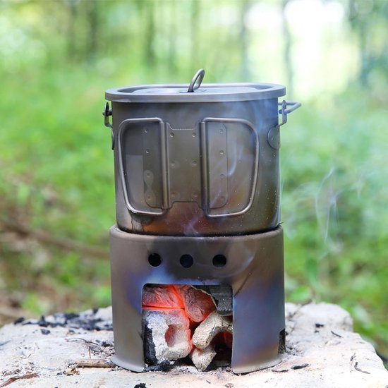 Camping Kooktoestel - Draagbaar Gasstel - Outdoor Koken - Inclusief Pan - Compact Lichtgewicht van Merkloos — afbeelding 2