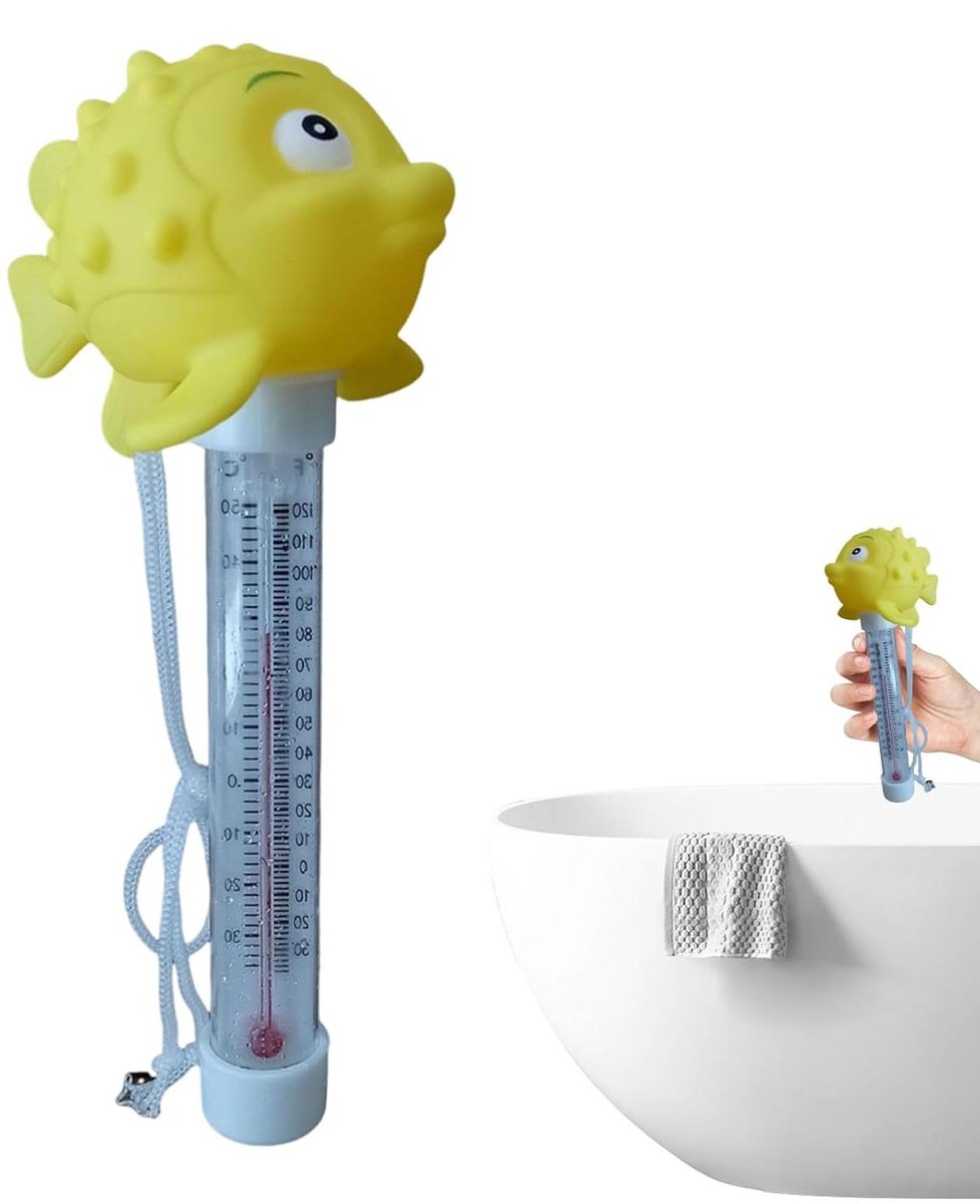 Zwembadthermometer - Watermeter - Temperatuur meten - Drijvend visontwerp - 21.8 cm lengte - C