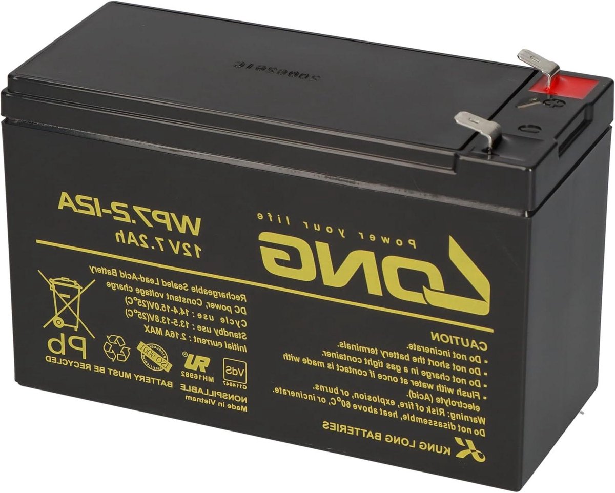 Reserveaccu - Loodaccu Opladen - Apparaat Voeden - VdS-goedkeuring - 12V 72Ah - Zwart