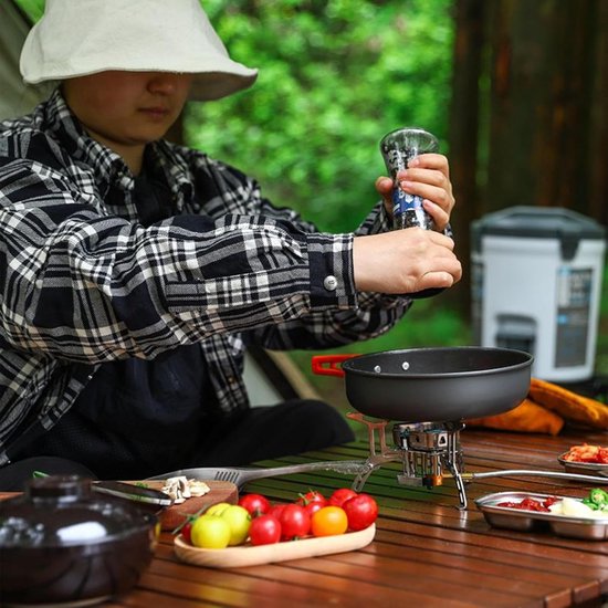 Camping kooktoestel - Draagbare brander - Outdoor koken - Windbestendig ontwerp - 2800 W - Zilver van Camping — afbeelding 3