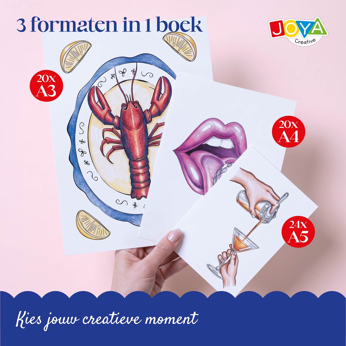 Joya Creative Kleurboek voor Volwassenen Posters - Volwassen Kleurboek met 64 Designs - A3, A4 en A5 Formaat - Uitscheurbaar - Spiraalband — afbeelding 5