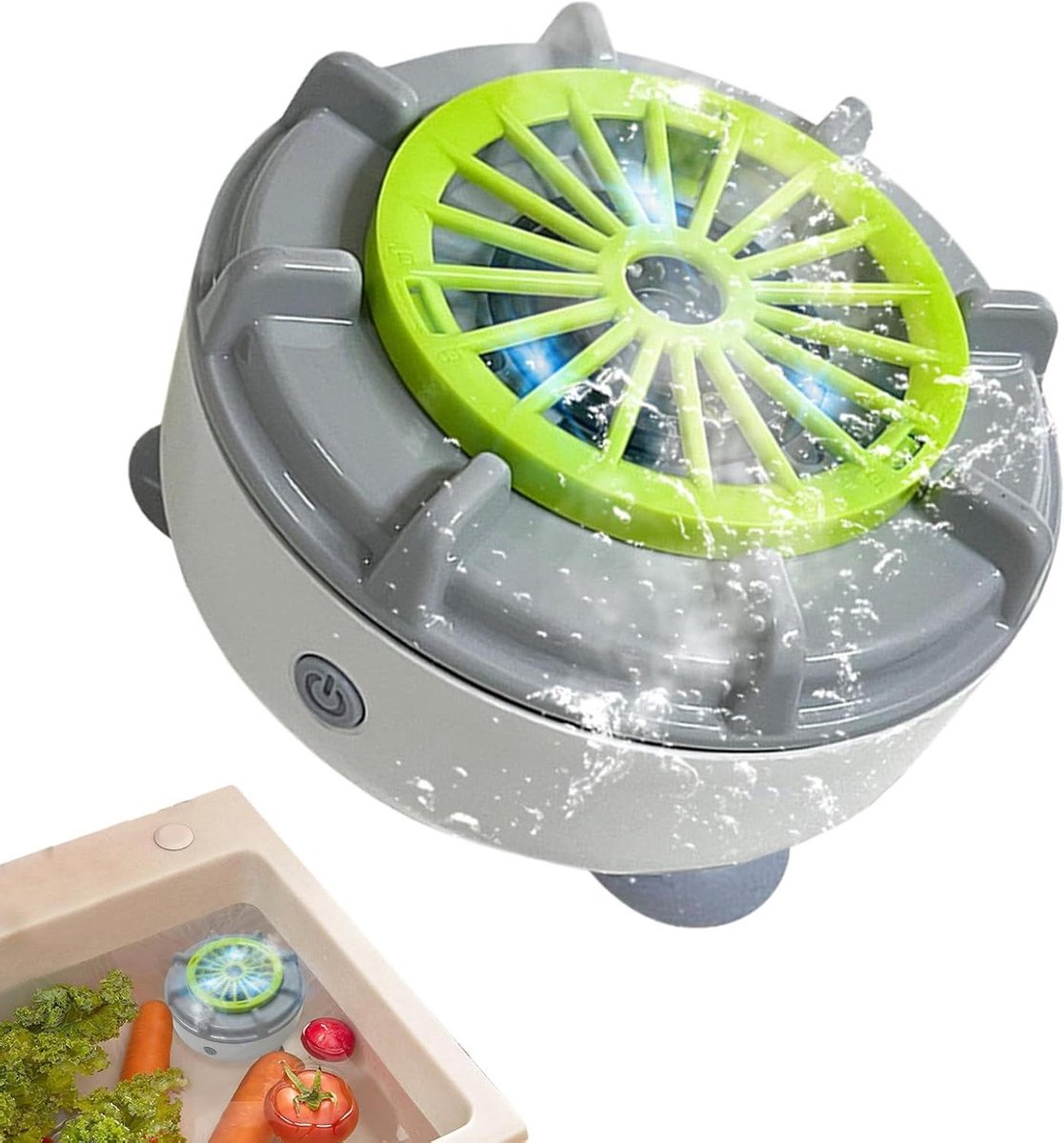 Groentewasmachine Elektrisch - Groentespinner Voedselreiniger - Hygiënisch Eten Bereiden - USB Oplaadbaar - 115 x 115 x 75 cm - Wit