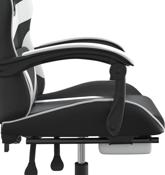 Gaming Stoel - Gamer Fauteuil - Comfortabel Gametijd - Verstelbare Rugleuning - 131 cm Hoog - Zwart Wit — afbeelding 4