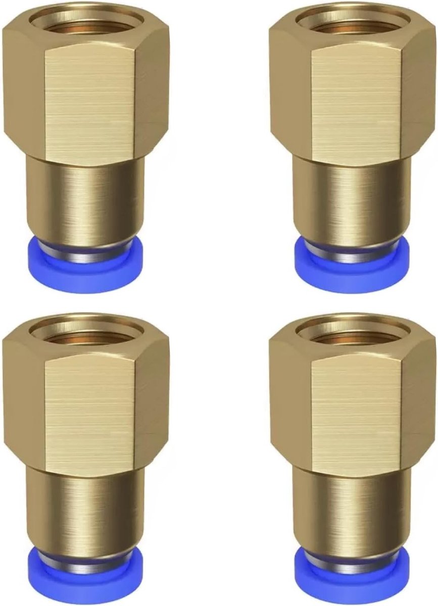 4-delige Pneumatische Plug Connector met Vrouwelijke Draad 1/8 Inch voor 8mm Snelle Aansluiting, Luchtverbindingen en Slangkoppelingen