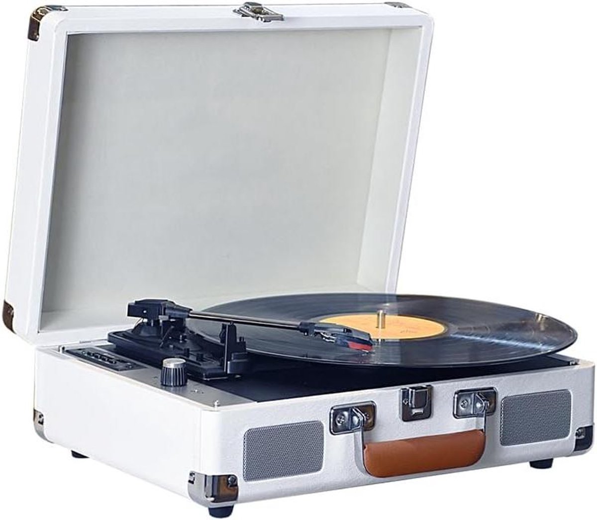 Platenspeler - Draaier Fonograaf - Muziek Luisteren - Vintage Design - 369 x 36 x 153 cm - Wit