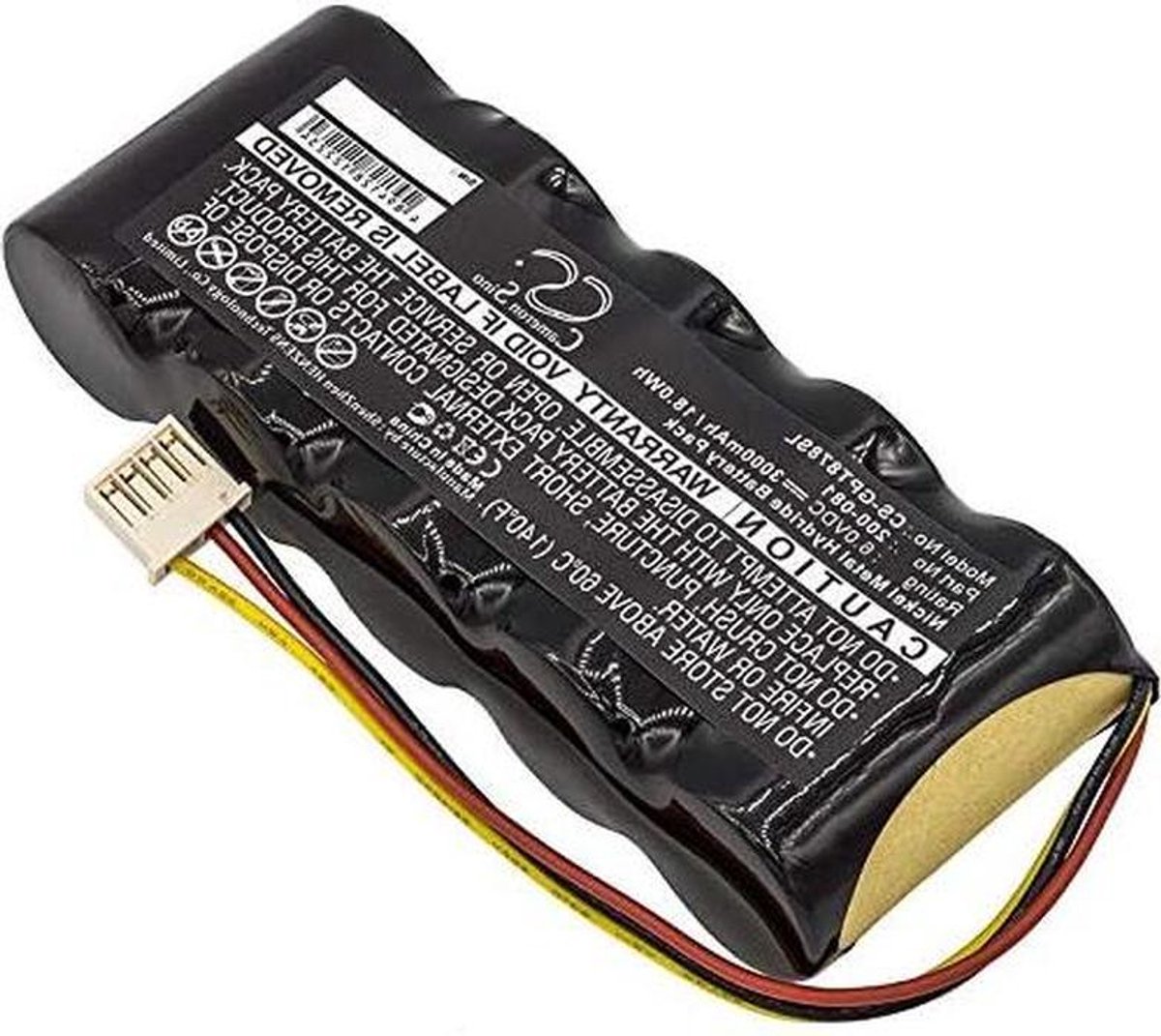 Accu Vervangend - Batterij Powerpack - Flowmeter Gebruik - Ni-MH Technologie - 3000mAh 6V - Zwart
