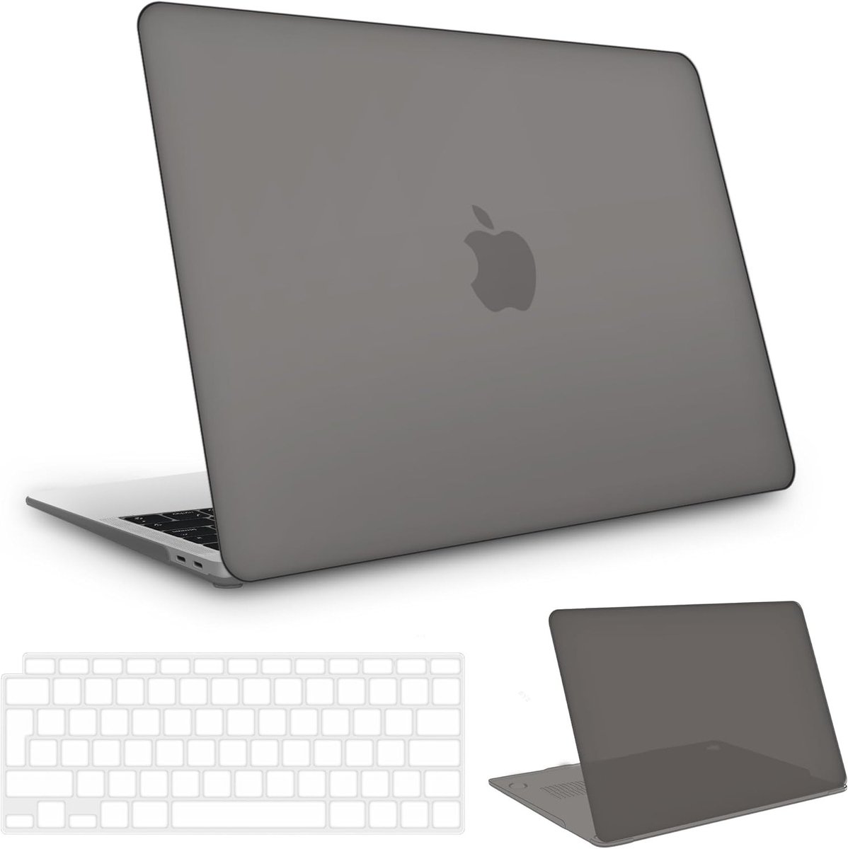 Matte Rigid Shell Beschermcase voor MacBook Air 13 Inch (2018-2021) met Ultra Dun TPU Toetsenbordcover, Grijs, Geschikt voor Model A2337, A2179, A1932
