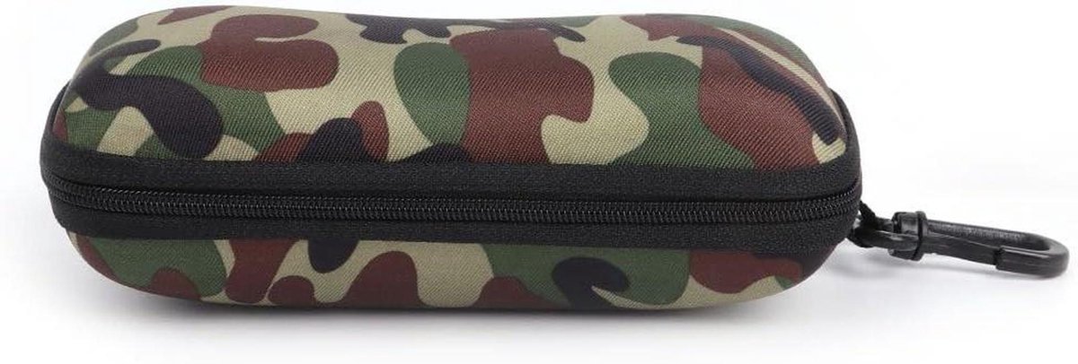 Brillendoos Zonnebril - Opbergdoos Bril - Bril Beschermen - Camouflage Kleur - 16.8x6.8x5.3cm - Groen