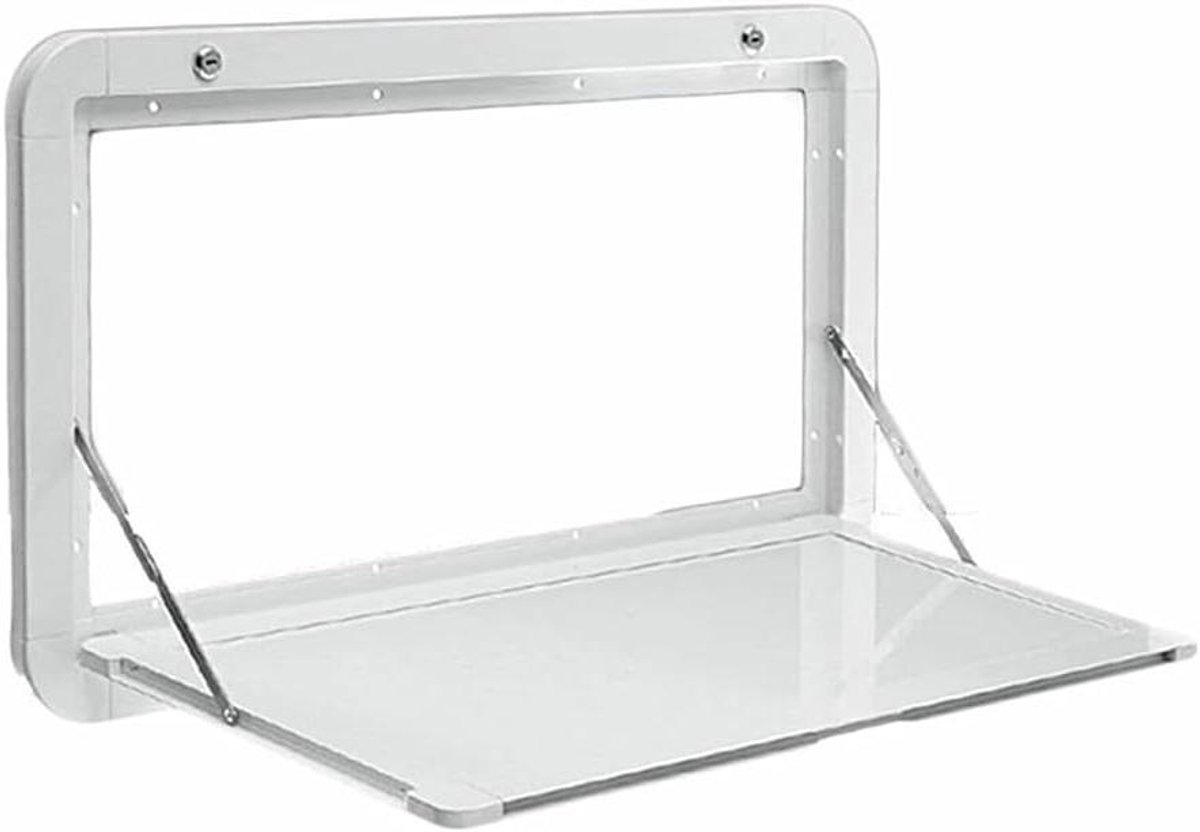 Camper Muurtafel - Opvouwbare Wandtafel - Buiten Eten - Aluminium Legering - 800 x 450mm - Wit