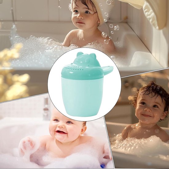 Baby Badbeker - Kinder Douche Emmer - Baby Wassen - Zachte Waterstroom - 21 x 16 x 10.5 cm - Groen — afbeelding 2