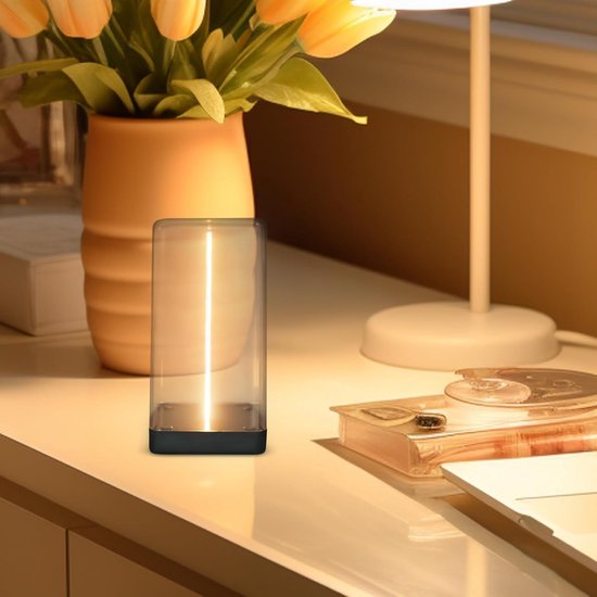 Draadloze Tafellamp - Sfeerverlichting LED - Lezen en Werken - Verstelbare Helderheid - 14 x 8 x 14 cm - Zwart — afbeelding 2