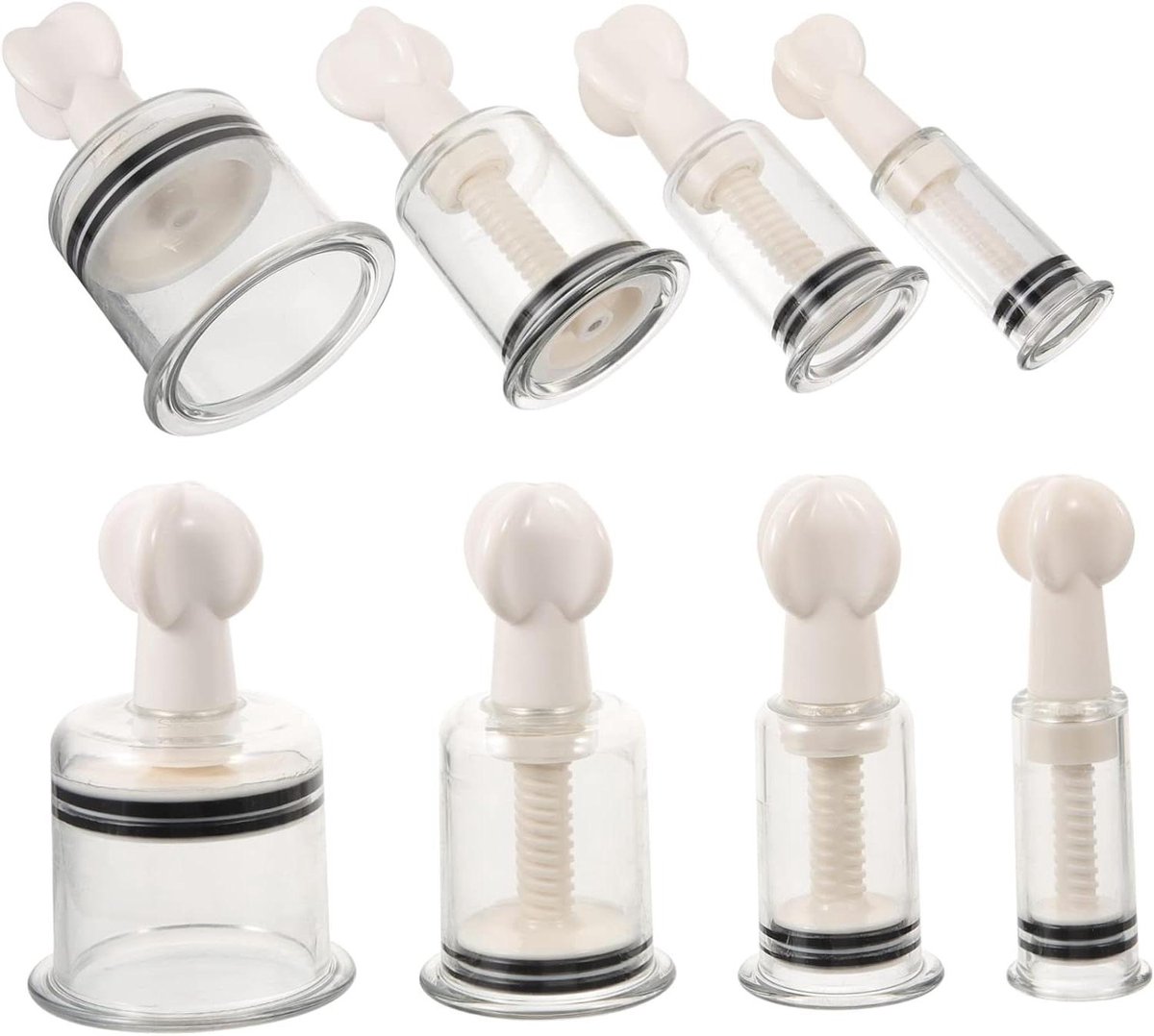 Cupping Cups - Massage Bekers - Gezichtsmassage - Verdikte Cups - 10.5 x 6.5 cm - Transparant