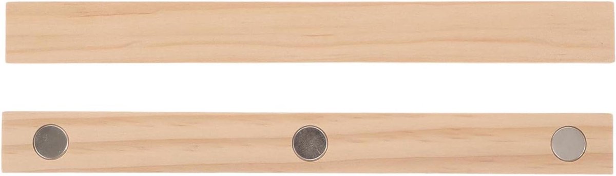 Poster Hangers - Houten Strips - Kunst Ophangen - Magnetische Bevestiging - 25 cm - Lichtbruin