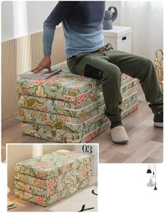 Opvouwbaar Bed - Gastenmatras Vouwbed - Tijdelijk Slapen - Hoge Dichtheid Schuim - 200x80x10cm - Stijl 2 — afbeelding 2