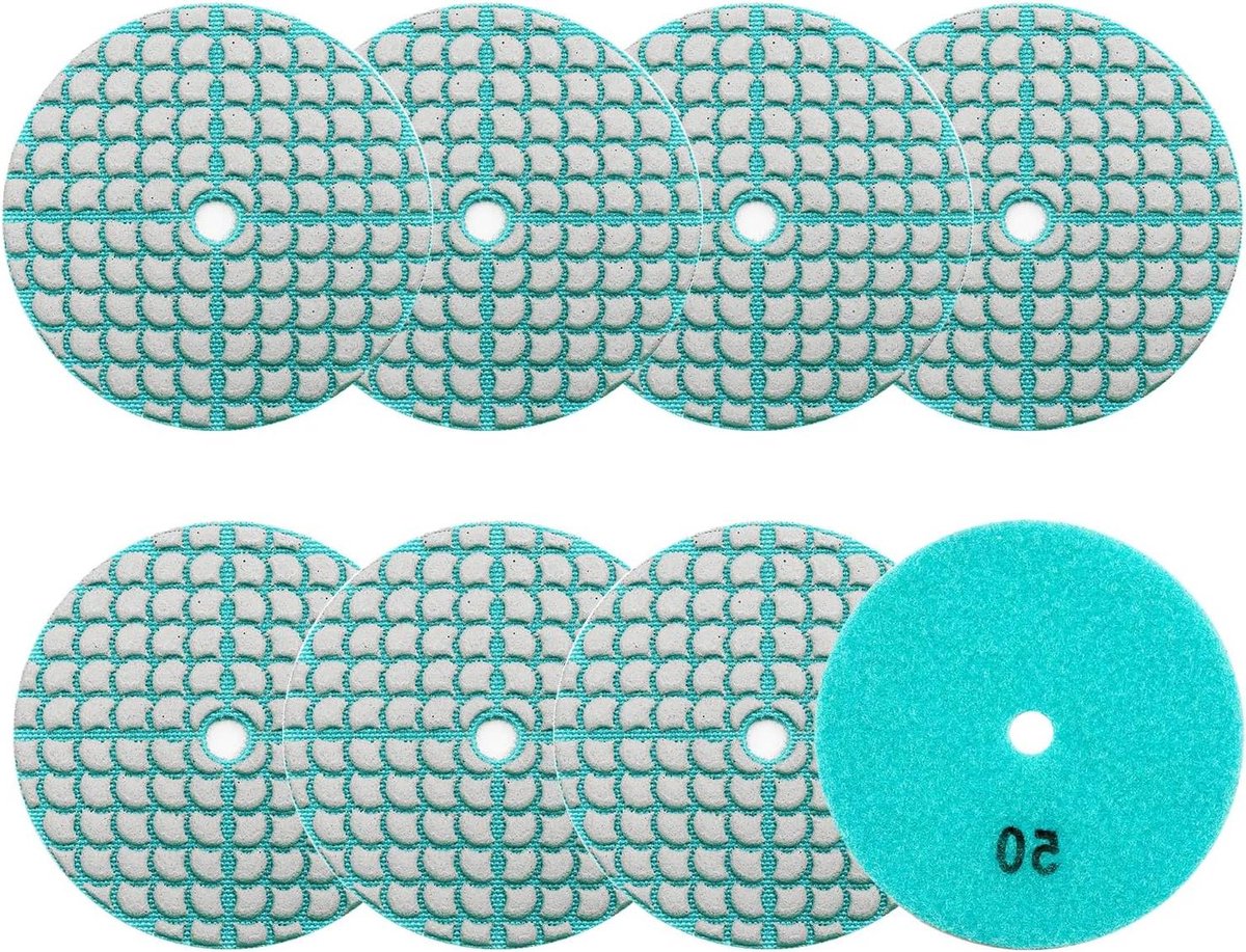 Diamant Polijstpads - Droge Pads - Steen Polijsten - 8 Stuks Set - 100 mm - Niet gespecificeerd