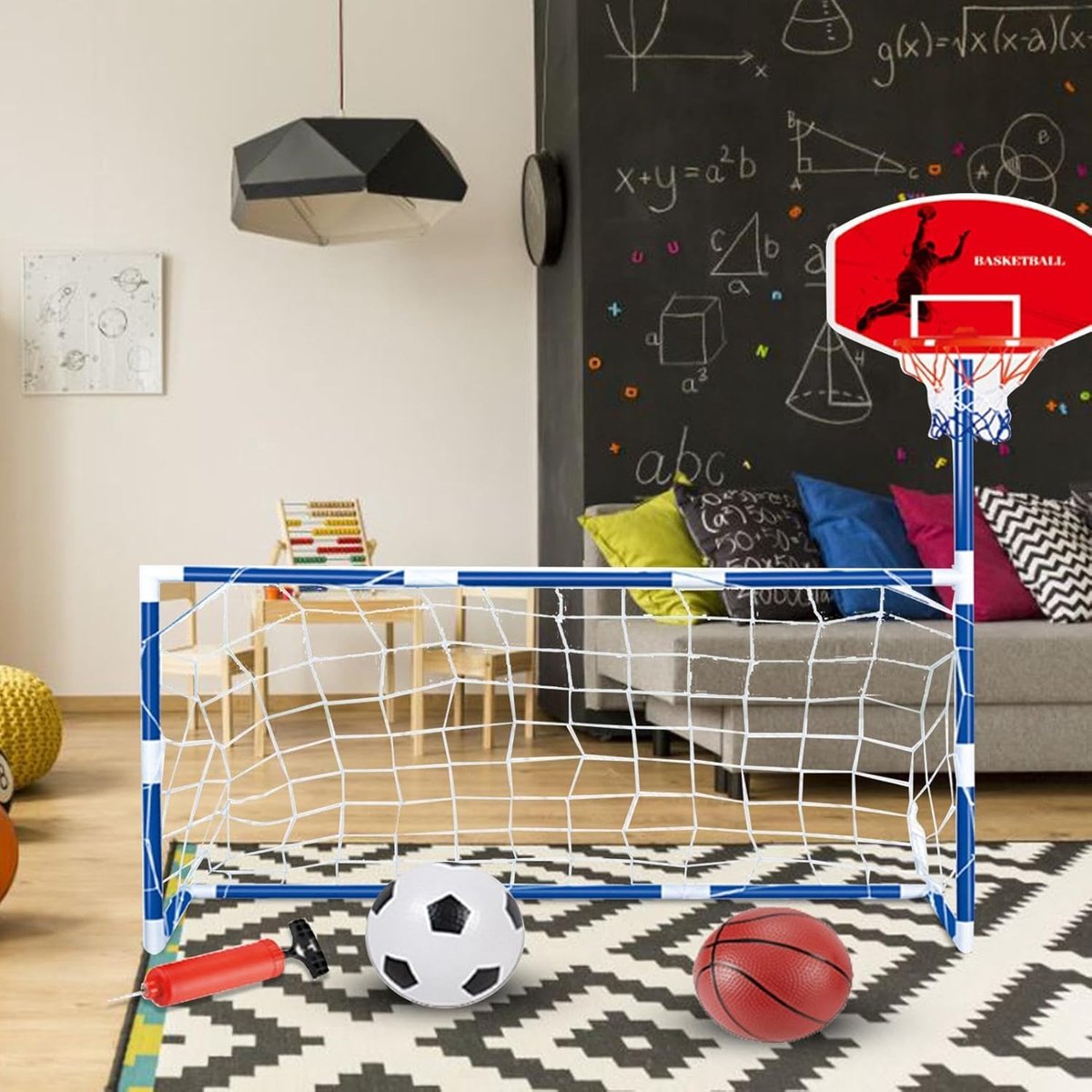 Sportactiviteitencentrum - Basketbal voetbal - Kinderspel verbeteren - Versterkte stabiele basis - 122 x 136 x 48 cm - Niet gespecificeerd